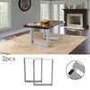 2pcs Grey Industrial Metal Table Legs 71cm Square Frame with Screws & Foot Pads