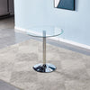 Round Glass Bar Table Breakfast Kitchen DiningRoom Bistro Patio Modern Furniture