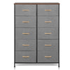 120CM Tall 10 Drawers Chest of Drawers Fabric Dresser Bedside Storage Cabinet