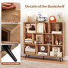 Mid Century Modern Storage Organizer 10-Cube Bookcase Natural