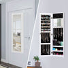 Wall Mounted Mirrored Jewelry Cabinet Door Hanging Jewelry Armoire Xmas Gift