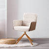 360° Swivel Corduroy Armchair Padded Bedroom Office Desk Chair PU Leather Finish
