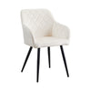 Set of 2 Armchairs Dining Chairs with Arms Velvet PU Faux Leather Chairs Kitchen