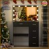 Makeup Desk Dressing Table With 11 Lights Mirror Drawers Vanity Set Bedroom