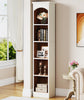 5-Tier Corner Bookshelf, 180cm Tall Freestanding Narrow Bookcase with Storage
