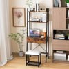 Vanity Table Set Wooden Makeup Dressing Desk And Stool w/Flip Top Mirror Black