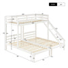 Triple Sleeper Bunk Beds Single Bed Pine Wood Bed Frame Kids Children Bed White
