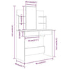Dressing Table with Mirror Black 96x40x142 cm