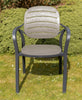 Garden Patio Bistro Chairs Table Set Grey Plastic Coffee Outdoor Furniture Set