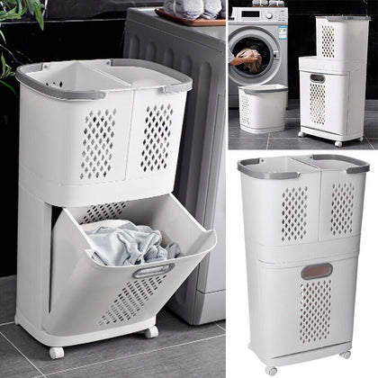 Large Laundry Bin Clothes Washing Hamper Removable Basket Bathroom StorageSorter