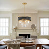 Black Gold Modern Pendant Chandelier Crystal Lighting Ceiling Light Fixture Lamp