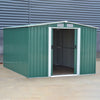 Large 10ftx8ft Peak Roof Metal Apex Garden Shed Outdoor Tool Storage FREE BASE