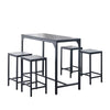 5Pcs Bar Table Stools Set 4 Bar Stools for Breakfast Pub Counter Small Apartment
