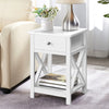 Retro Vintage Sofa Side Stand Table Bedside Cabinet Nightstand One Drawer Shelf
