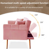 Modern Sofa Bed 2 Seater Click Clack Settee Recliner Couch with Metal Legs Pink
