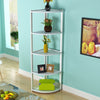 White Corner Ladder Shelving Unit 5Tier Storage Display Stand Bookcase Bookshelf