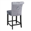 Crushed Velvet Stud Bar Stool Cafe Kitchen Barstool Dining Chair Knocker Back