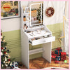 Small Dressing Table with LED Lighted Mirror Vanity Make up Desk Girls Dresser