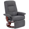 Swivel Recliner Chair with Footrest Wooden Base for Living Room Bedroom, Grey