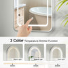 Arch Bathroom Mirror Cabinet with 3-Color Led Lights Wall Mounted with Storage