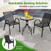 3 Pcs Outdoor Bistro Side Table Stackable Chair Set Patio Conversation Furniture