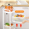 Rotating Veg Fruits Trolley Basket Rack Metal Kitchen Bathroom Storage Shelf UK
