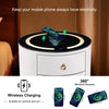 LED Bedside Tables Cabinets Wireless Charging Bedroom Furniture 3 Drawers