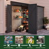Black Metal Outdoor Garden Storage Shed Metal Lean to Pent Shed for Tool Bike