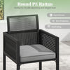 5 Pieces Patio Dining Set with Ottomans-Gray