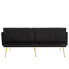 Modern Velvet Sofa Bed 2 Seater Click Clack Sofa Settee Recliner Couch Black