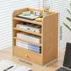 5-layer Desktop Rack Organizer Office File Document Storage Holder with Drawer