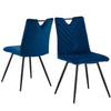 Dining Chairs 2 New Velvet / Faux Leather Seat Metal Legs Dining room Chair