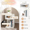 S-shaped Bedside Table Modern Side Table Sofa End Table with 2 Open Compartments