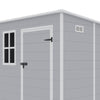 Grey Large Plastic Garden Shed Outdoor Storage Shed w/ Door and Window 181x183cm