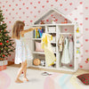 Kids Dress Up Rack Clothing Wardrobe Costume Storage Closet-White