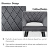 Set of 2 Velvet Dining Chair with Diamond Seat & Metal Legs Dining Room Grey New