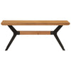 Dining Bench Seat Chair Seating Solid Wood Acacia and Steel