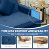 3-Seater Sofa Bed Convertible Velvet-Feel Upholstery Adjustable Backrest Blue
