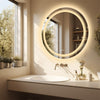 Fogless Round LED Bathroom Mirror Frameless Wall Mount Dustproof Memorize Mirror