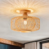 Rattan Chandeliers Ceiling Light Boho Lamp Wooden Lampshade Living Room Bedroom