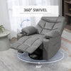 Recliner Armchair Swivel PU Manual Reclining Chair with Adjustable Footrest Grey