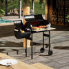 Outdoor Charcoal BBQ Grill Oil Drum Barbecue Patio Smoker Portable Wheels UK