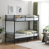 Iron Heavy Stable Bunk Bed Frame Single Loft Sleeper Bed Frame with Ladder Black