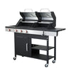 Dual Fuel 3 Burner Gas & Charcoal BBQ Grill 3 + 1 Side Burner – Stainless Steel