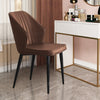 2X Retro Brown Faux Leather PU Dining Chairs Kitchen Dining Room Metal Legs