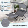Costway Outdoor Double Chaise Rocker Rocking Daybed Sun Lounger w/ Canopy
