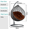 Hanging Egg Chair Rattan Outdoor Indoor Patio Garden Swing Chairs With Cushion