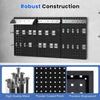 Utility Tool Board Wall-Mounted Pegboard Kit w/28 PCS Hanging Accessories-Black