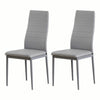Modern Set of 4 Faux Leather Dining Chairs Padded Seat Kitchen Dinning Room Grey