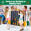 3.5FT Tall Indoor & Outdoor Game Set with 42 Jumbo Rings White